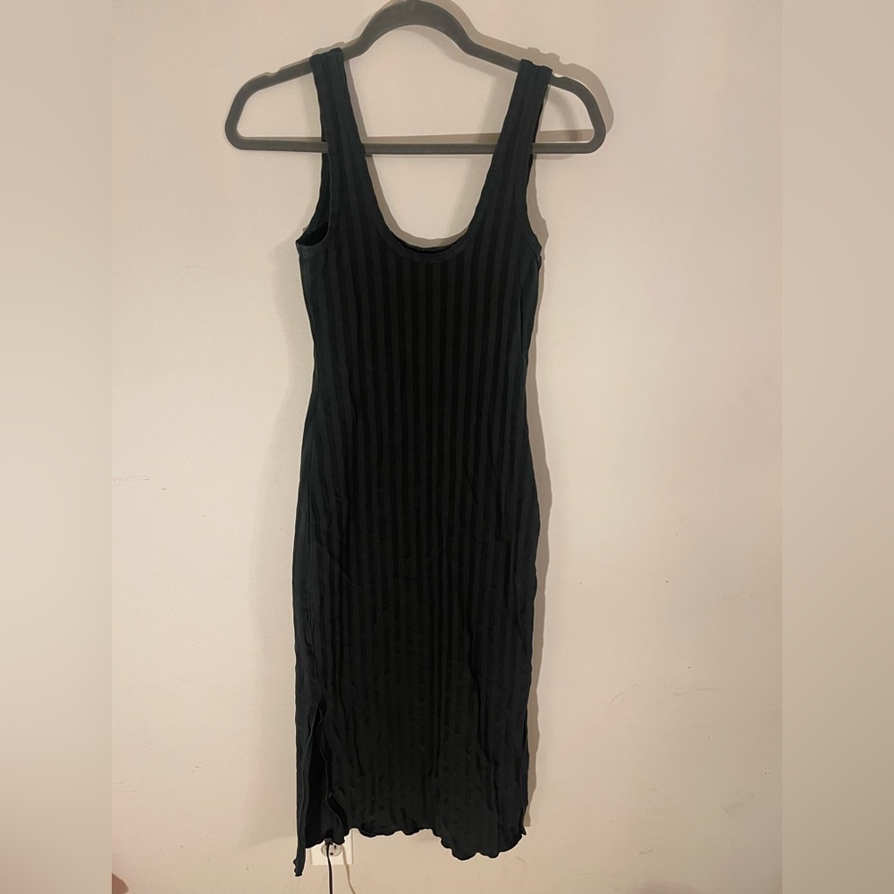 Aerie Offlibe Black Ribbed Midi Dress